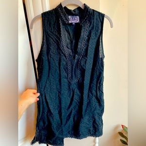 Sail to Sable black sleeveless tunic top